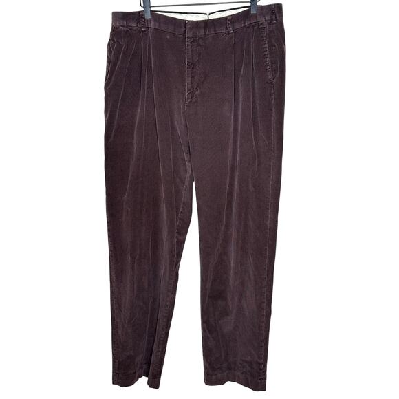 Lands' End Other - Lands' End Traditional Fit Chocolate Brown Corduroy Pants Straight Leg Winter 38